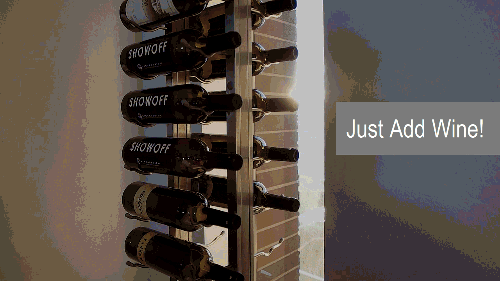 Vintage View R Series Helix Dual 15 Wall-Mounted Display Wine Rack (Right Facing Bottles, Golden Bronze)